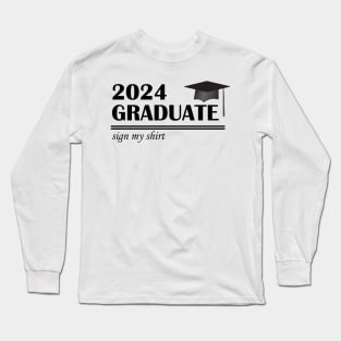 Lispe 2024 Graduate Sign My Shirt Long Sleeve T-Shirt